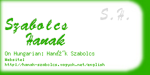 szabolcs hanak business card